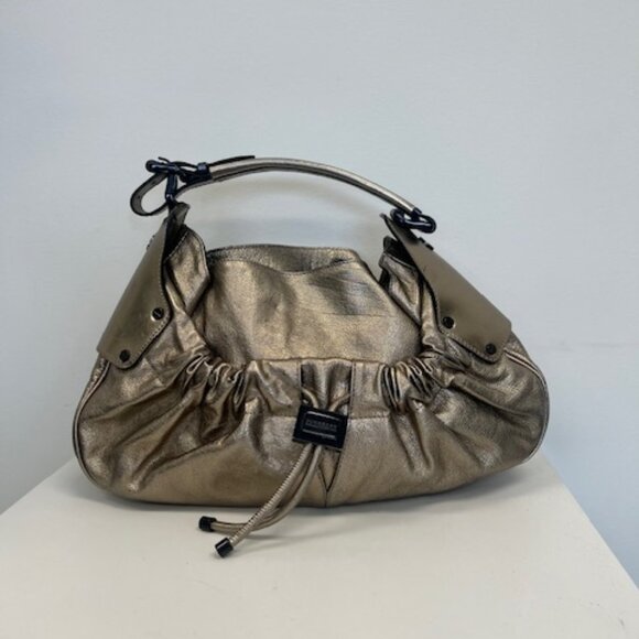 BURBERRY GOLD leather Warrior Drawstring Hobo - Picture 1 of 11